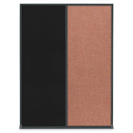 United Visual Products Single Door Radius Corkboard, 18"X24", B UV8000-BLACK-FORBO